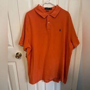 Polo Ralph Lauren Mens‎ XXL Orange Classic Fit Cotton Short Sleeve Polo Shirt